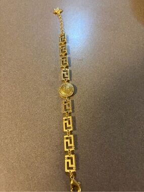 Gold-Tone Greek Key Medallion Bracelet - Women Jewelry